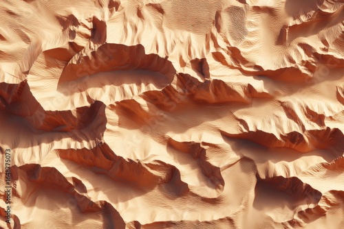 High-angle view of textured desert landscape