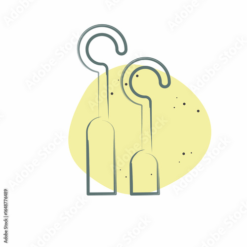 Icon Needles. related to Tattoo symbol. Color Spot Style. design editable