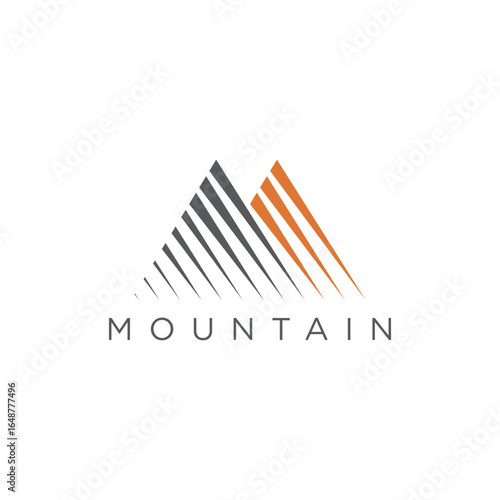 abstract mountain logo with sharp line style