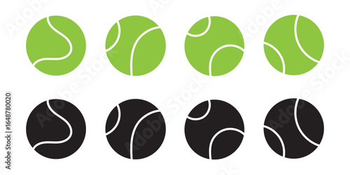 tennis ball icon vector illustration template on white background. color editable