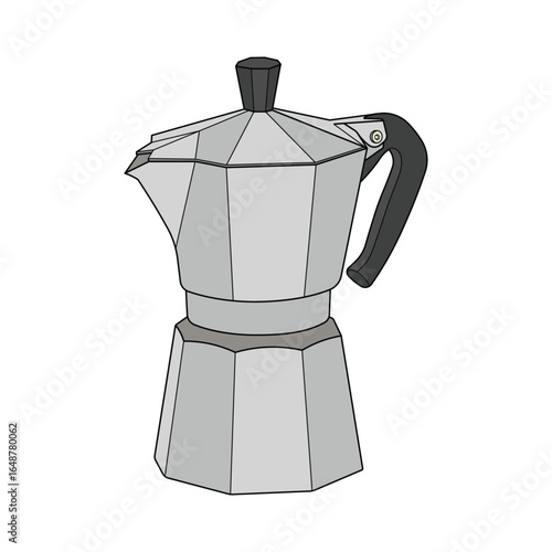 kids drawing vector illustration moka pot cartoon isolated