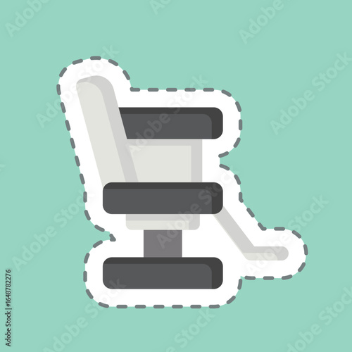 Sticker line cut Tatto Chair. related to Tattoo symbol. design editable
