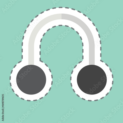 Sticker line cut Piercing. related to Tattoo symbol. design editable