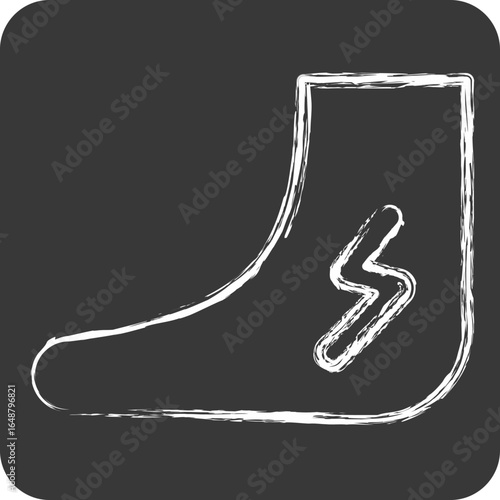 Icon Leg Tatto. related to Tattoo symbol. chalk Style. design editable