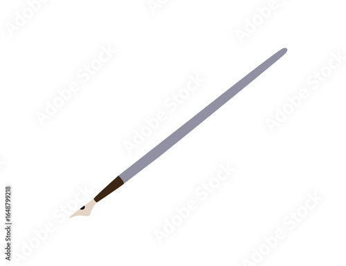 Dip pen with metal nib. Old vintage tool for calligraphy and handwriting. Ret...