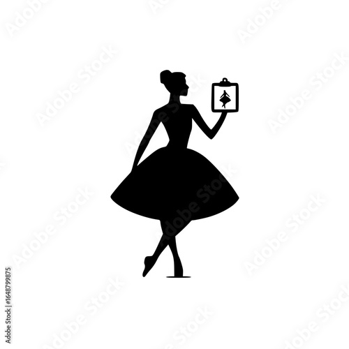 Dance Icon on Clipboard Symbolizing Choreography Planning and Artistic Performance