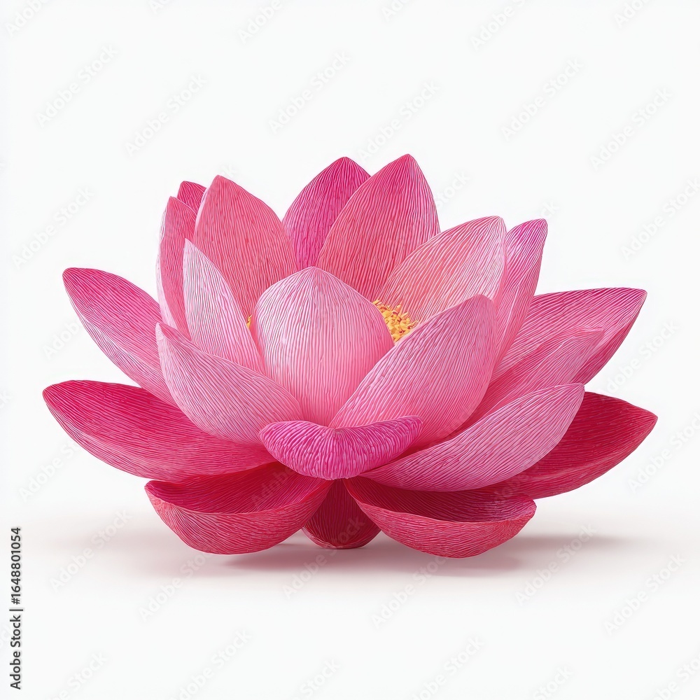 Fototapeta premium Pink lotus flower, detailed, isolated