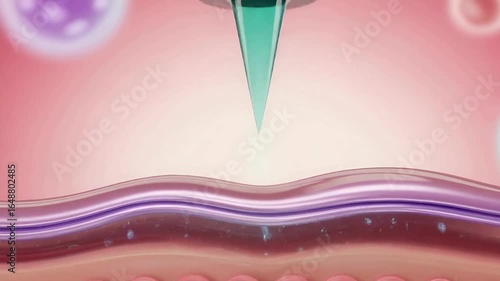 Microneedling Treatment 3D Rendering of Skin Regeneration