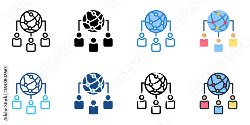 Global Team icon set multiple style collection 
