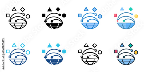 Cross Cultural Exchange icon set multiple style collection 
