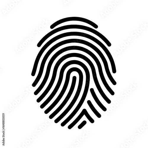 Fingerprint Scan Silhouette Vector Flat Clean Look