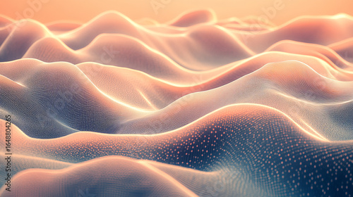 Abstract landscape of undulating hills, soft colors, and subtle texture