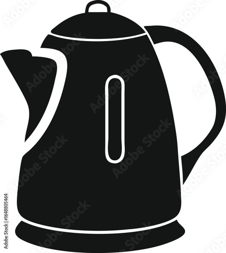 Boiling hot water in a stainless steel kettle or plastic electric teapot on a white isolated background