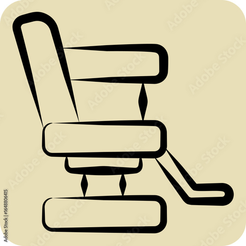 Icon Tatto Chair. related to Tattoo symbol. hand drawn style. design editable