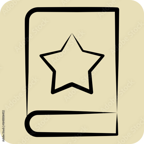 Icon Tatto Book. related to Tattoo symbol. hand drawn style. design editable