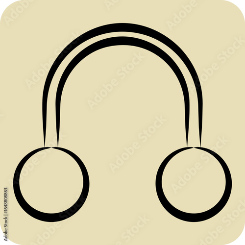 Icon Piercing. related to Tattoo symbol. hand drawn style. design editable