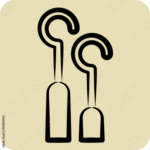Icon Needles. related to Tattoo symbol. hand drawn style. design editable