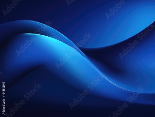 Abstract dark blue waves. Smooth, flowing curves create a dynamic design