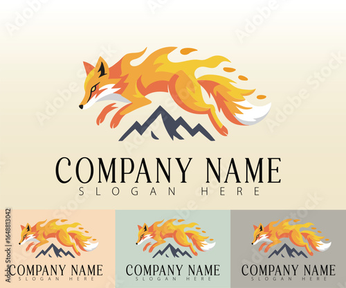 A unique fire fox logo design