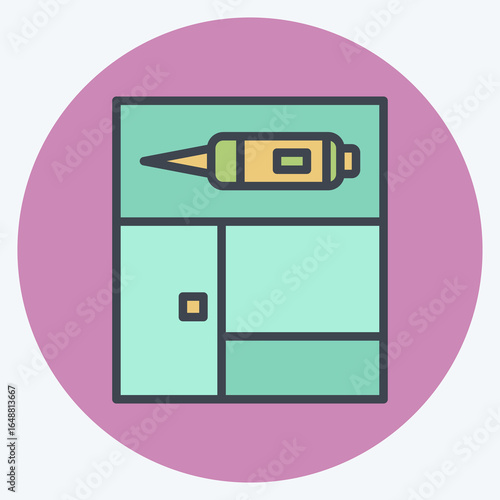 Icon Tatto Salon. related to Tattoo symbol. color mate style. design editable
