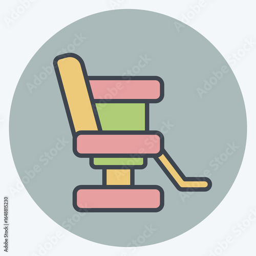 Icon Tatto Chair. related to Tattoo symbol. color mate style. design editable