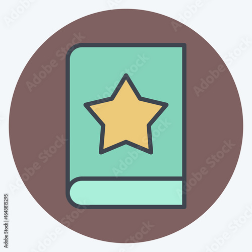 Icon Tatto Book. related to Tattoo symbol. color mate style. design editable