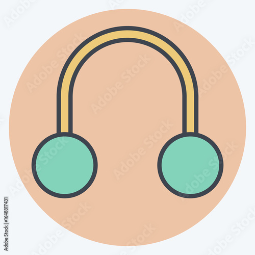 Icon Piercing. related to Tattoo symbol. color mate style. design editable