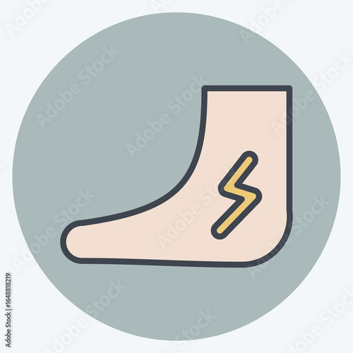 Icon Leg Tatto. related to Tattoo symbol. color mate style. design editable