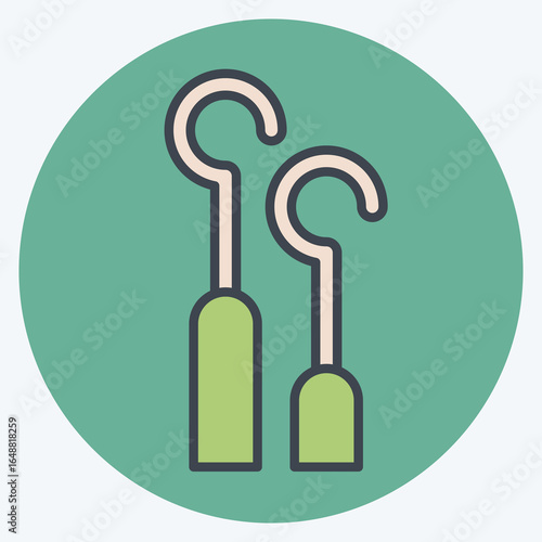 Icon Needles. related to Tattoo symbol. color mate style. design editable