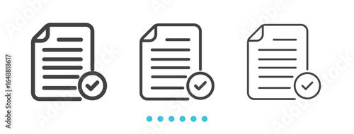 file accepted  Icon. Thin line icon vector