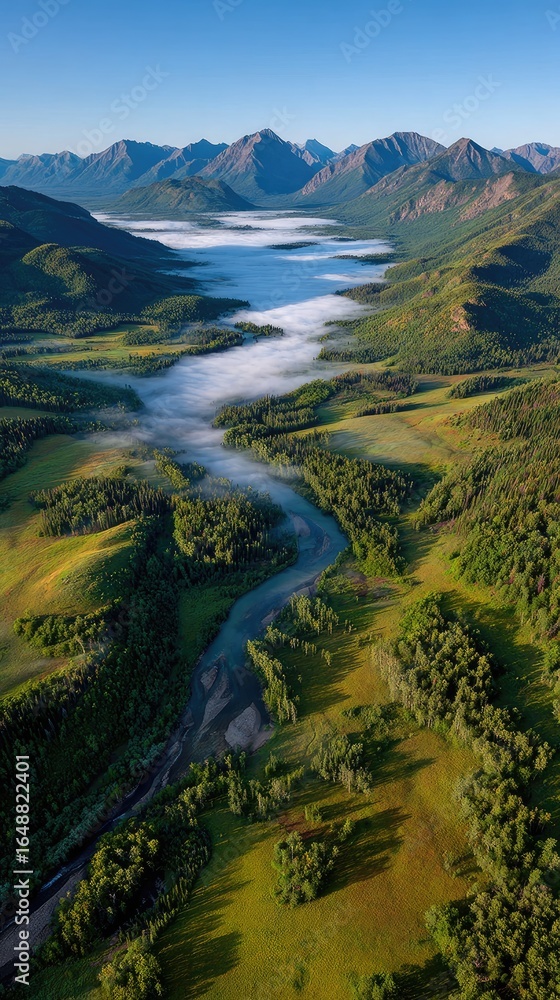 Fototapeta premium Majestic River Valley Landscape