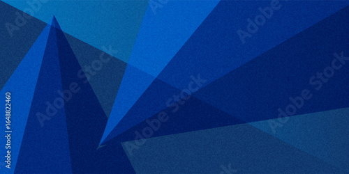 Black dark navy blue silver abstract pattern background. Geometric shape. Line triangle angle fold polygon diamond 3D. Color gradient ombre. Rough grain noise. Light shadow. Matte shimmer. Minimum.