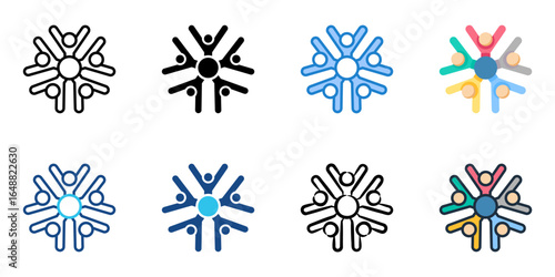 Diversity Circle icon set multiple style collection 

