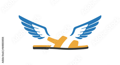 Winged Sandal Icon Representing Speed Delivery or Greek Mythology Hermes Symbol