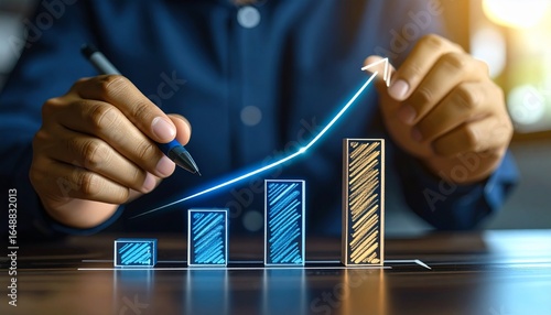 Visualizing results by drawing three ascending bar graphs directly