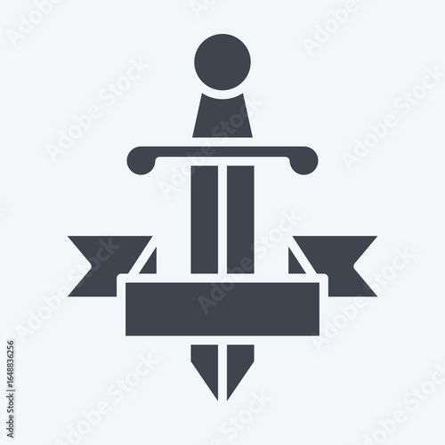 Icon Sword Tatto. related to Tattoo symbol. glyph style. design editable