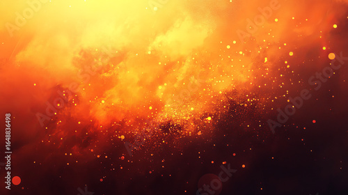Fiery abstract background with glowing particles