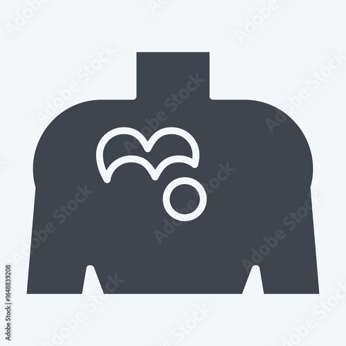 Icon Front Tatto. related to Tattoo symbol. glyph style. design editable