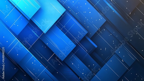 Abstract background showing overlapping blue rectangles with white lines and dots design effect