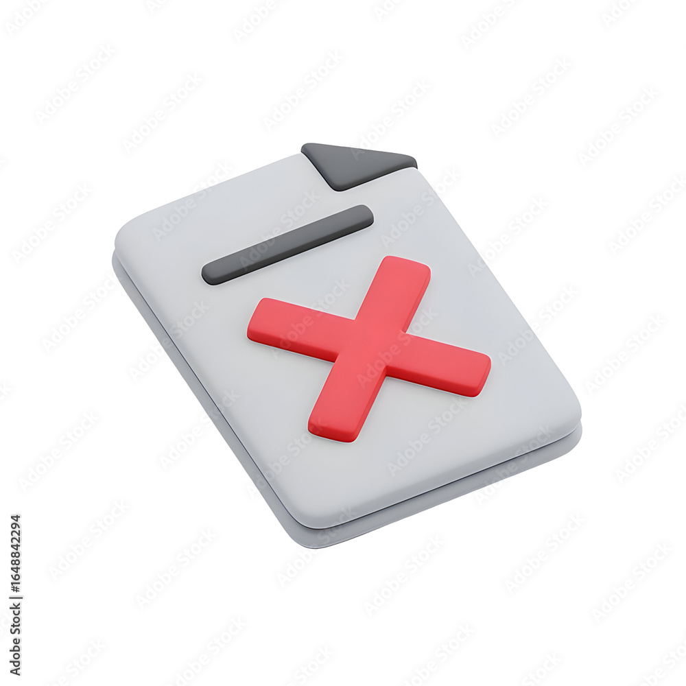 Obraz premium Data Breach Alert: Red Cross on Document Symbolizing Security and Privacy Threat 