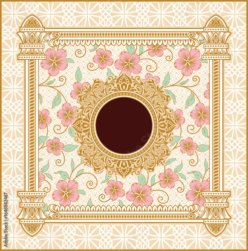 Indian wedding invitation card designs. Vector illustrations	
