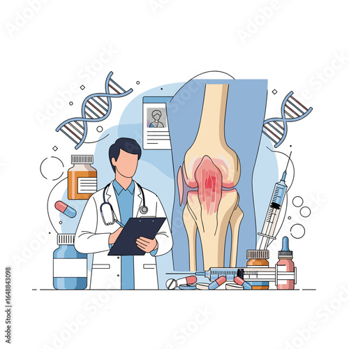 Orthopedic specialist examining knee joint health and treatment options for arthritis pain and inflammation