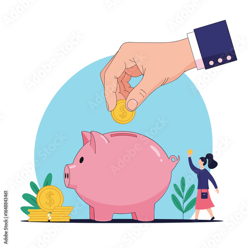 Saving money for future financial security and wealth accumulation growth