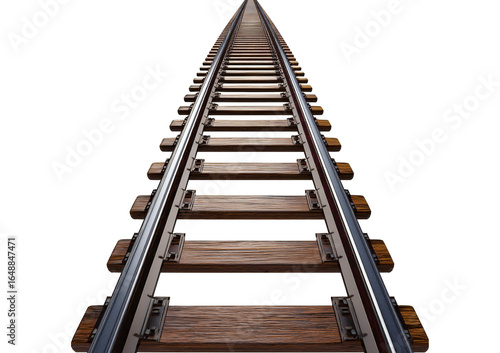Obraz na plátně Train Tracks isolated on a transparent or white background