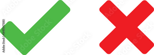 Check mark and cross mark icons