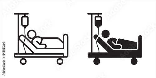 Hospital Bed Patient Icon