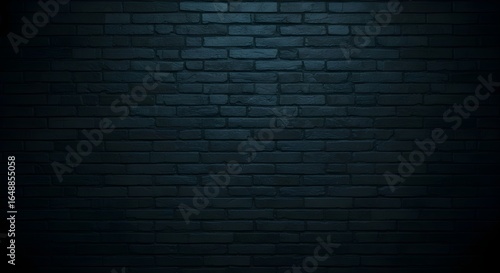 Seamless futuristic brick wall with dark tones and vignette. Cyberpunk-inspired design in high resolution, perfect for modern, edgy, and urban background projects