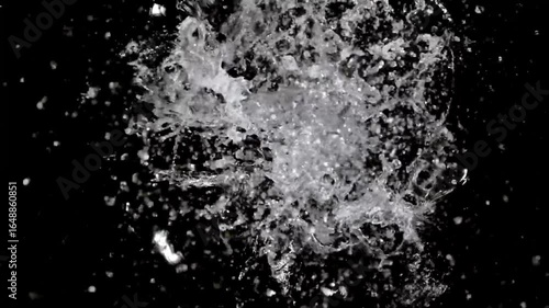 A splash of water on black background and black screen animated chromakey background gesture colorful scene layers frame elements style emotion creative movement depth design 
