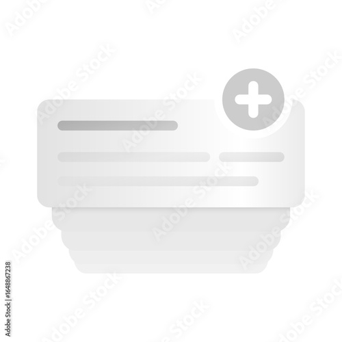 illustration of an empty list, plus sign icon, minimal flat design silhouette. add new item, empty state screen, user interface element for app or website, blank checklist, to-do list creation