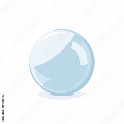 Sphère en verre, cristal, translucide, fond blanc